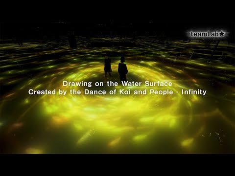 Drawing on the Water Surface Created by the Dance of Koi and People - Infinity