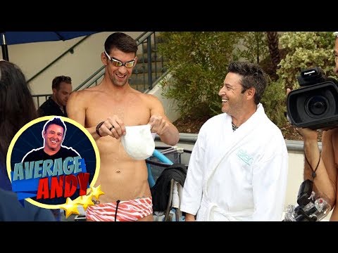 'Average Andy' with Michael Phelps