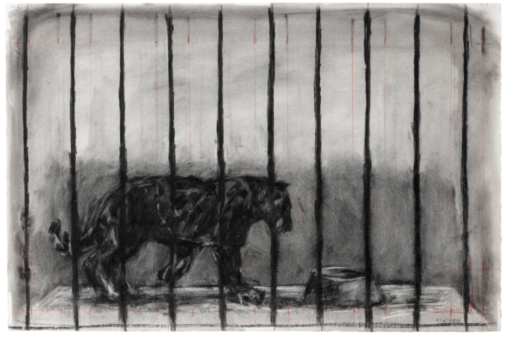 William Kentridge (South African, Born 1955), The Caged Panther from 'Confessions of Zeno'. Estimate: £70,000 - 100,000.