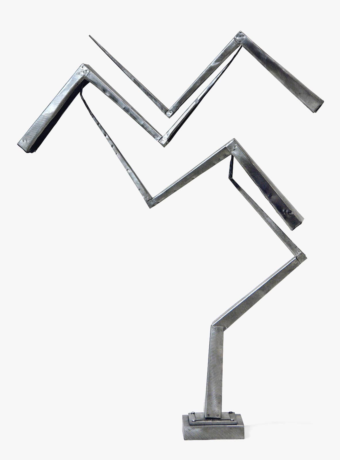 George Rickey, Triple N Tapered Gyratory, 1987, stainless steel, 26 x 37 inches, 66 x 94 cm. © George Rickey Foundation, Inc. Inquire