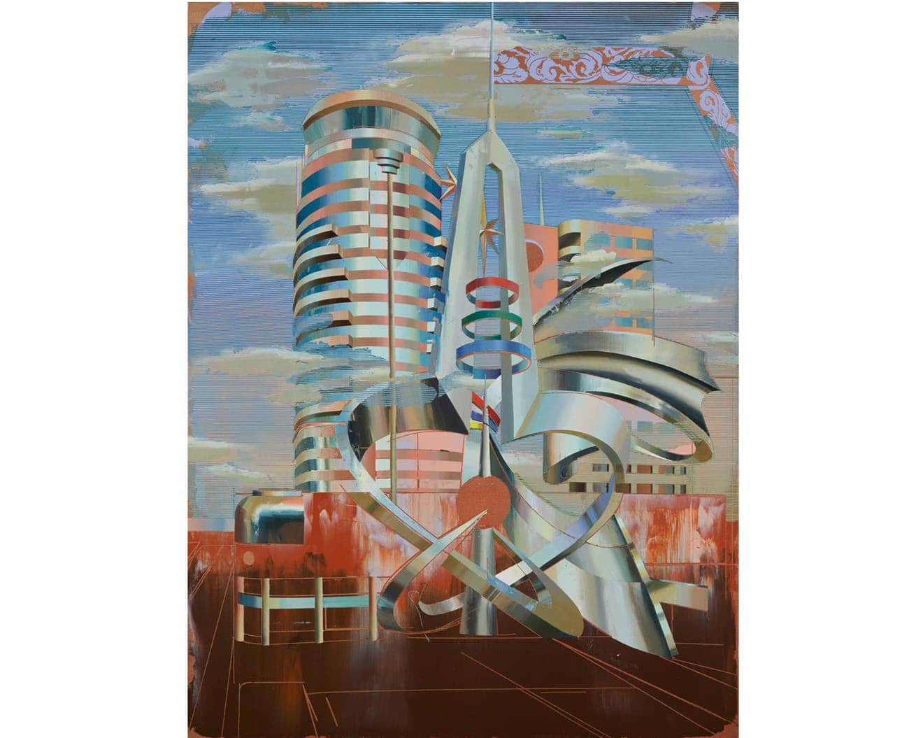 Cui Jie, Jianmei Department Store, Kaohsiung, 2020. Acrylic and oil on canvas, 78 3/4 x 59 1/16 inches (200 x 150 cm).