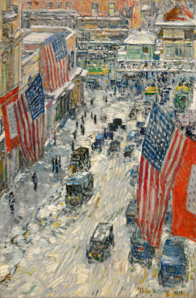 CHILDE HASSAM’S FLAGS ON 57TH STREET, WINTER 1918 Property from the New-York Historical Society Sold to Support Museum Collections