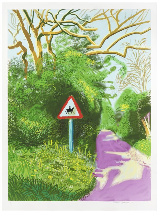 David Hockney (born 1937), The Arrival of Spring in Woldgate, East Yorkshire in 2011 (twenty eleven)- 5 May. Sold for £125,250.
