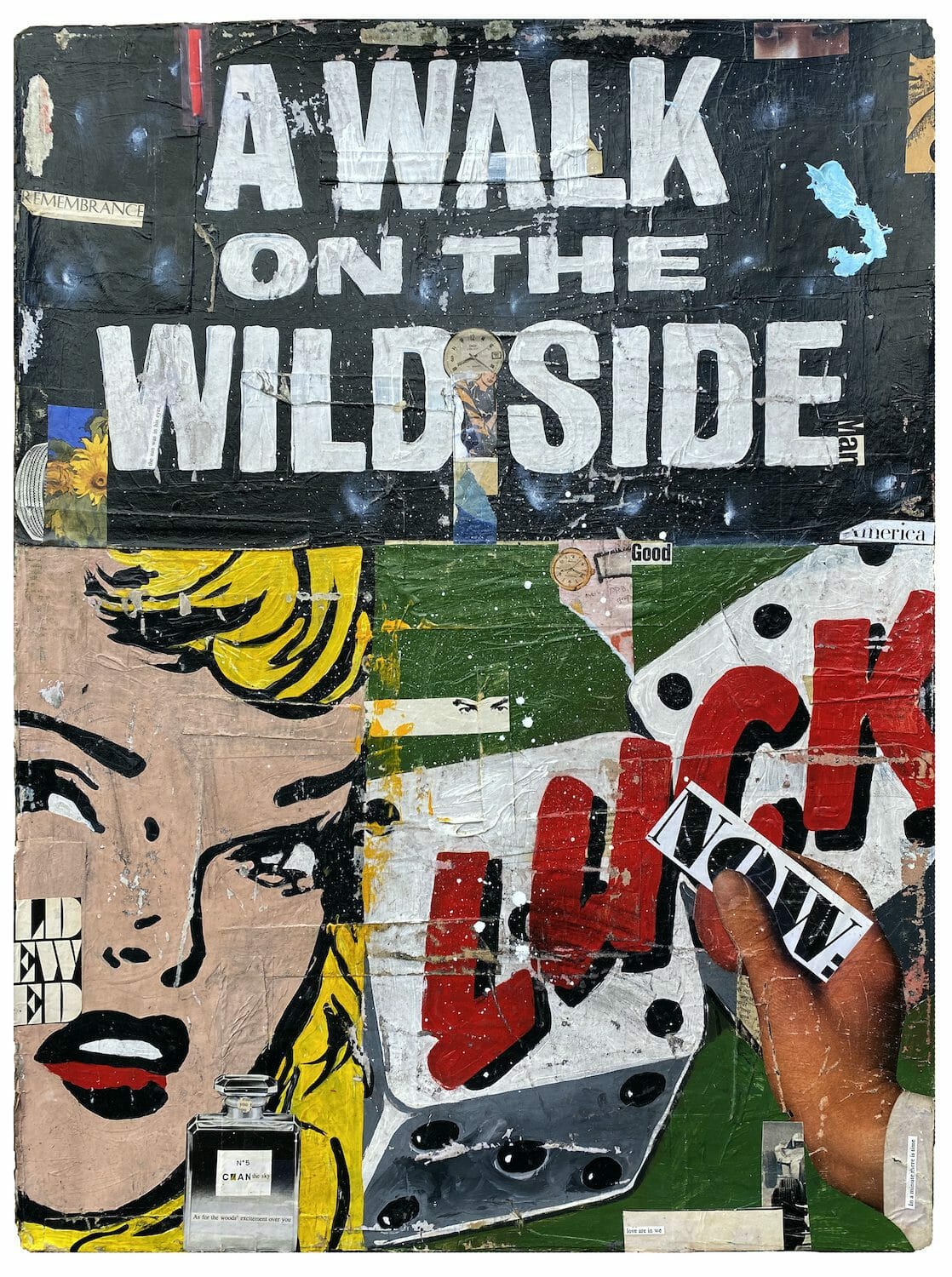 GREG MILLER A Walk on the Wild Side Acrylic + Collage on Paper 30 x 23 inches