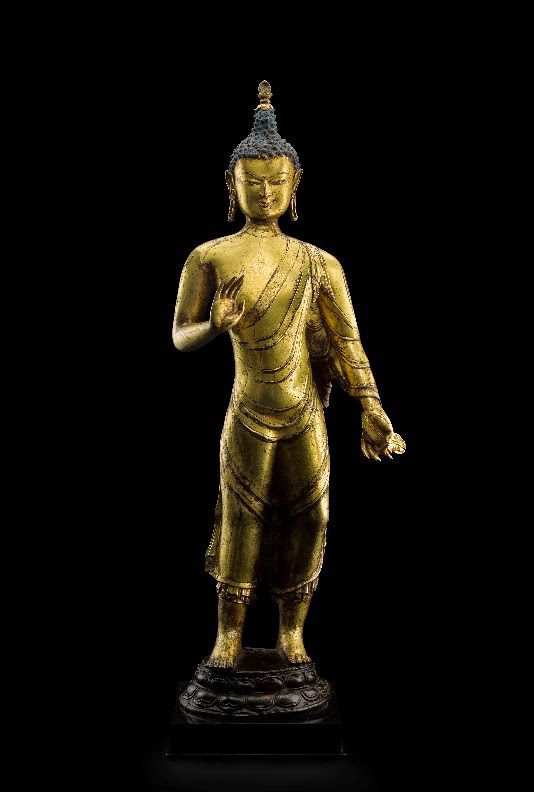 A Gilt Copper Alloy Standing Buddha, Central Tibet, 11th/12th Century Estimate: US$800,000-1,200,000
