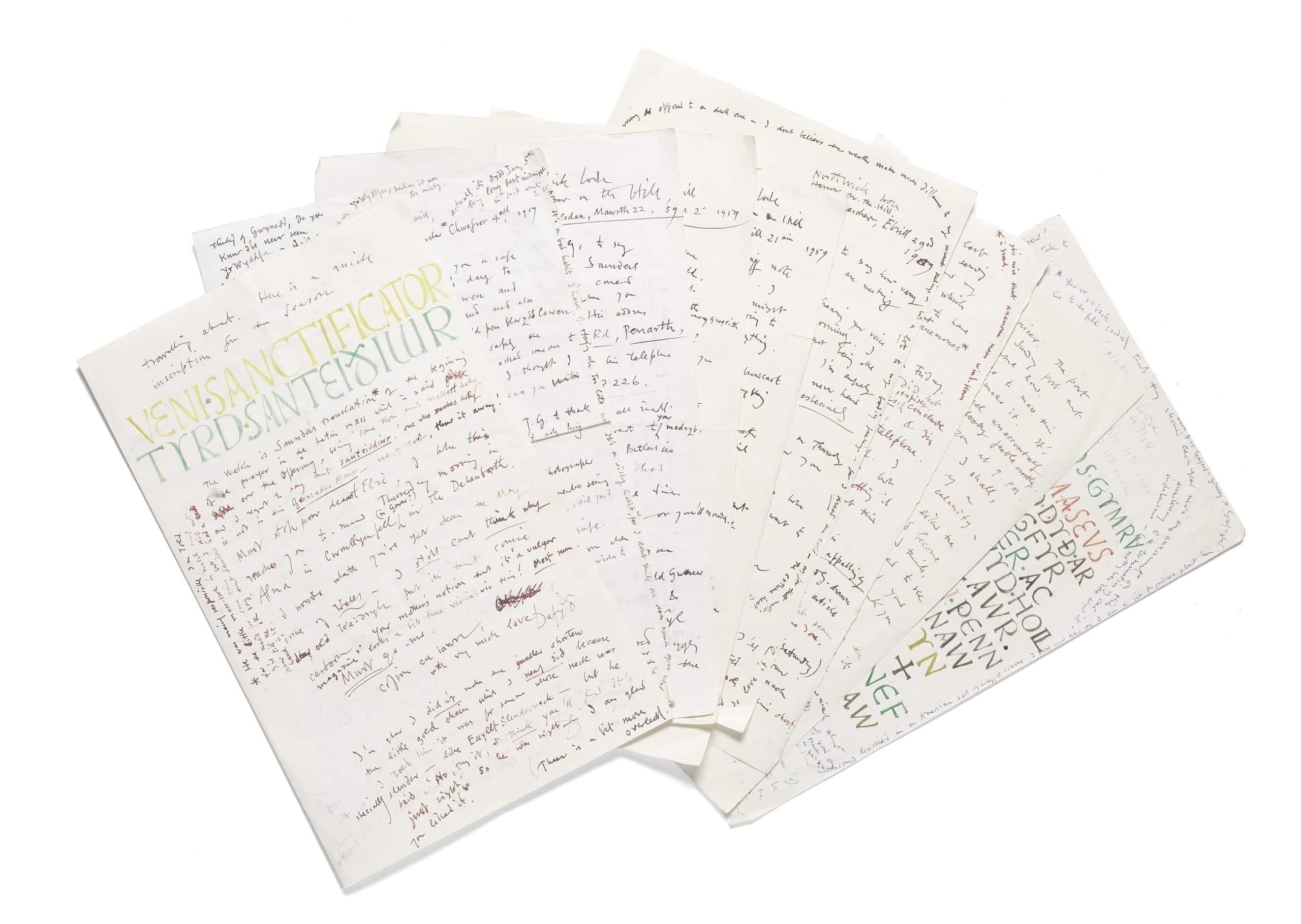 JONES (DAVID), Series of one hundred and twenty-six letters 4 February 1959 to 27 July 1974. Estimate: £30,000-50,000