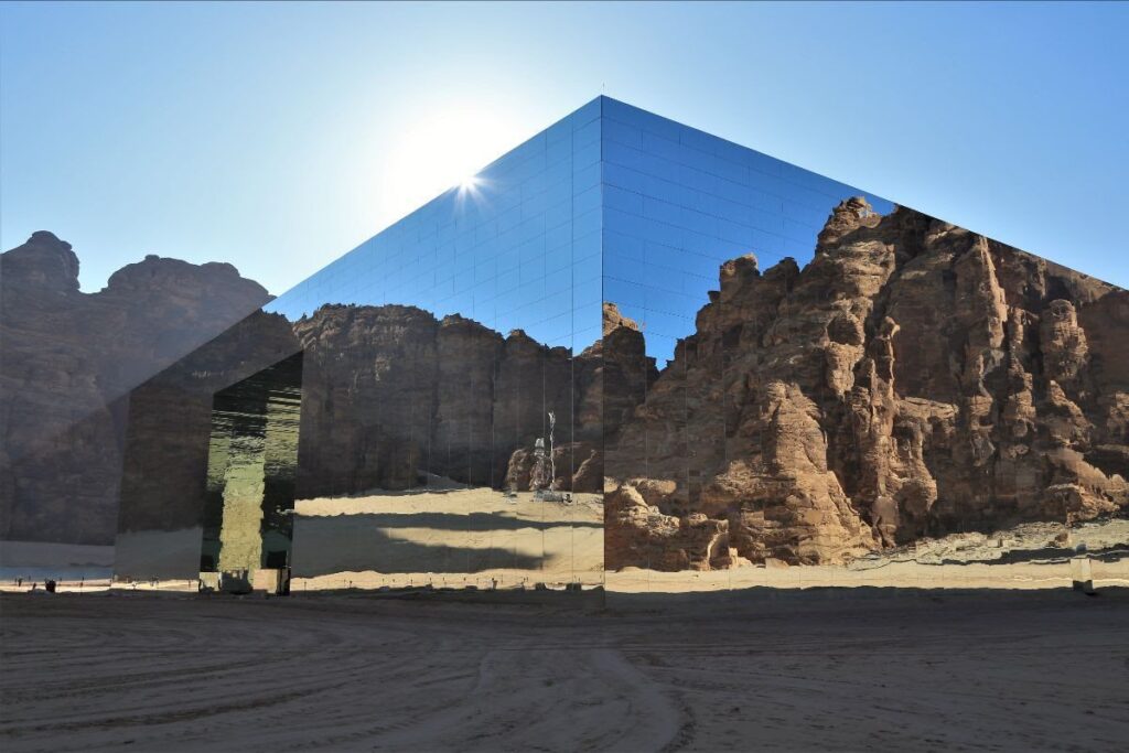 Maraya, AlUla, the world’s largest mirrored building. Courtesy the Royal Commission for AlUla.