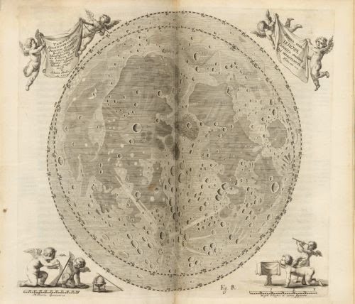 First edition of the first exhaustive lunar atlas, Selenographia: sive Lunae descriptio; atque Accurata, Tam Macularum eius, addita est, lentes expoliendi nova ratio, by Johannes Hevelius (1611-1687). It is estimated at $10,000 - $15,000.  