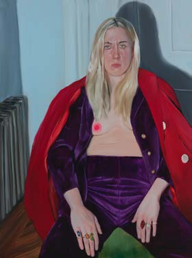 Jenna Gribbon What Am I Doing Here? I Should Ask You the Same, 2022 Oil on linen 48 x 36 inches Courtesy the artist, Fredericks & Freiser, NY, and MASSIMODECARLO Photo: Joseph Coscia Jr.