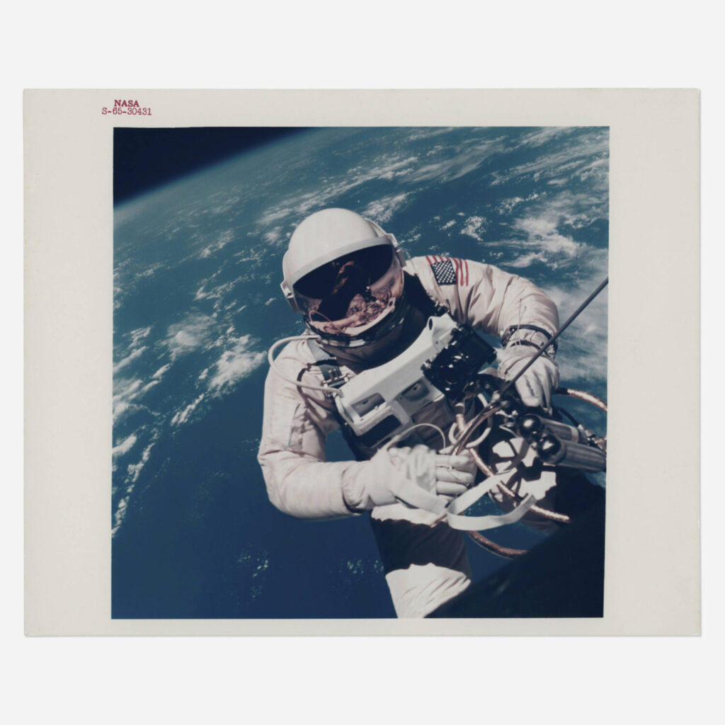The first photograph of a human being in outer space: Ed White