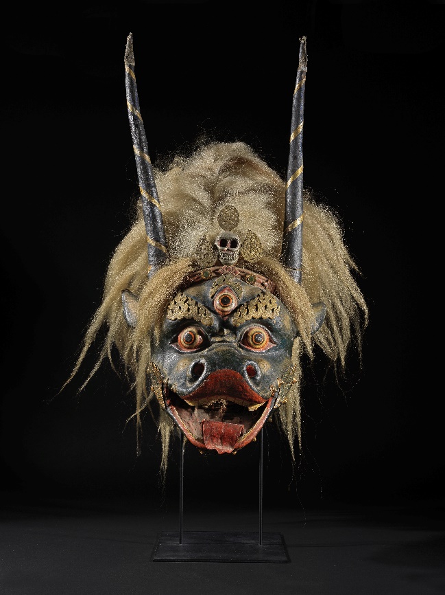 A polychrome papier-mâché and silver mounted mask of a wrathful Deity, Tibet, 19th century Estimate: €20,000-30,000