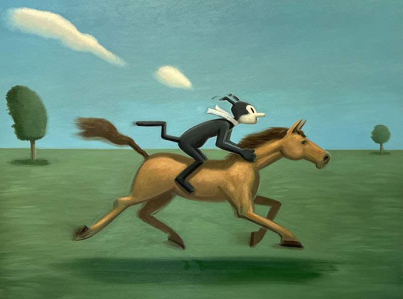Horse and Rider, 2023. Oil on canvas, 48 x 65 in. Courtesy of Morton Fine Art and the artist
