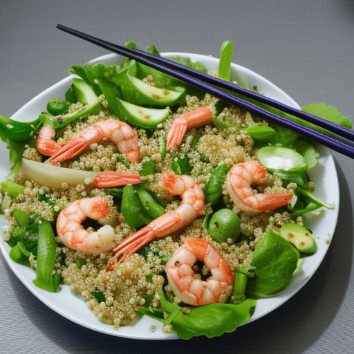 Salade asiatique de quinoa et de crevettes