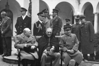 Winston Churchill, Franklin D. Roosevelt, and Joseph Stalin