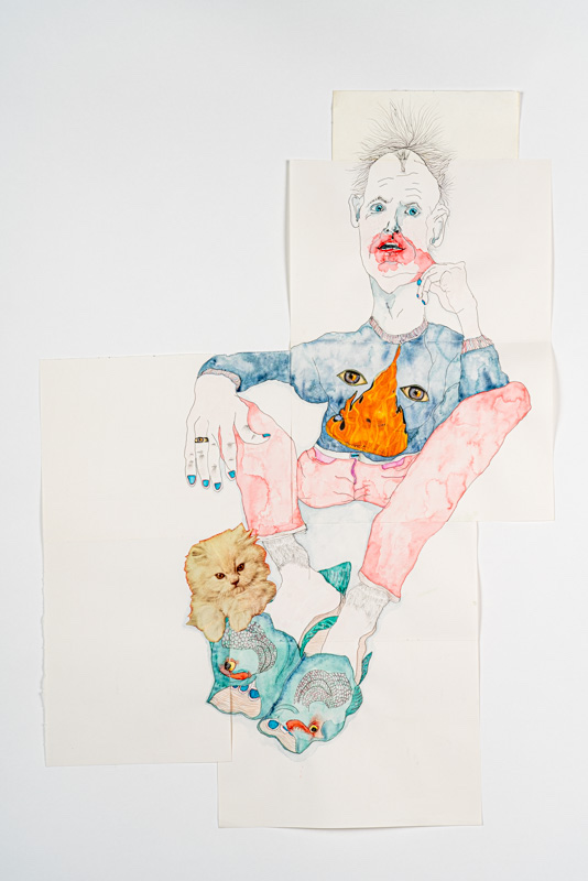 Marie Losier Gloopie au paradis (Ben Russell), 2023 aquarelle et crayon sur papier aquarelle 57,5 x 82,5 cm
