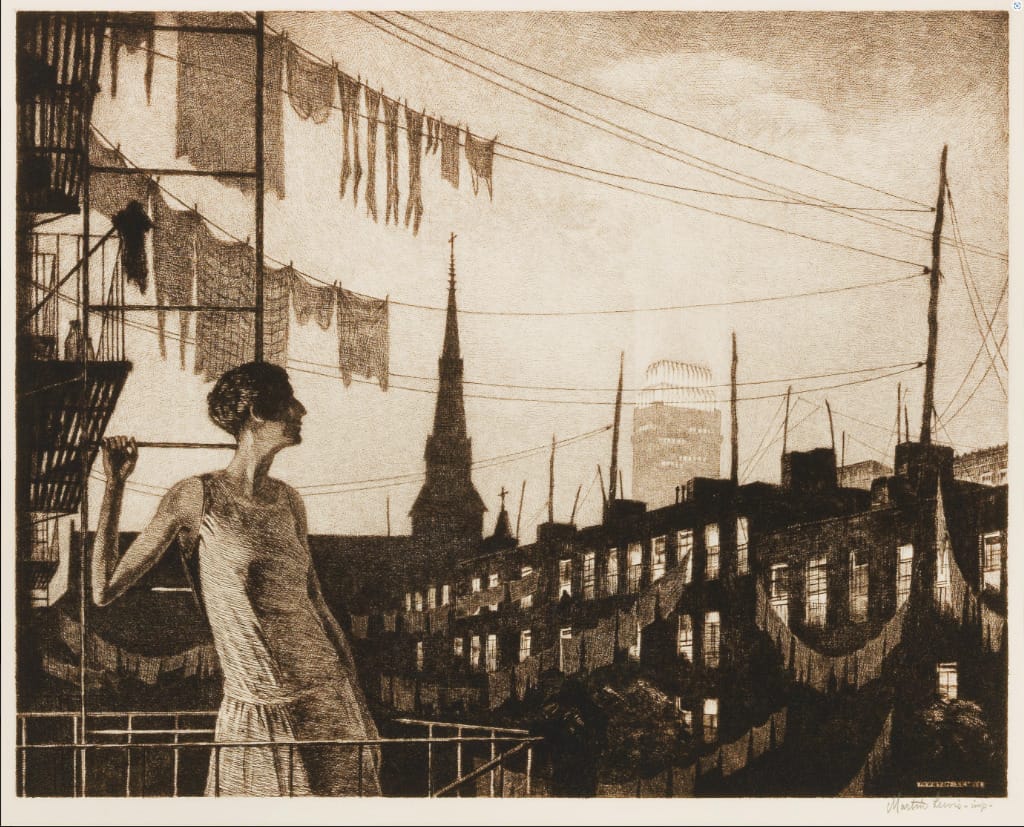 Martin Lewis (American, 1881-1962), Glow of the City. Estimate: £18,000 - £25,000